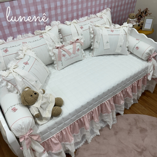 Enxoval de Cama Babá 08 Peças Jardim das Borboletas Antonela 4684