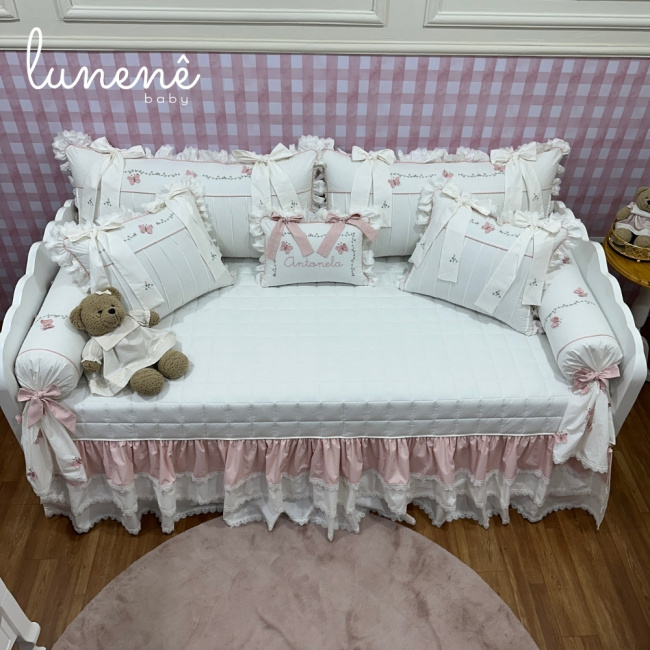 Enxoval de Cama Babá 08 Peças Jardim das Borboletas Antonela 4684
