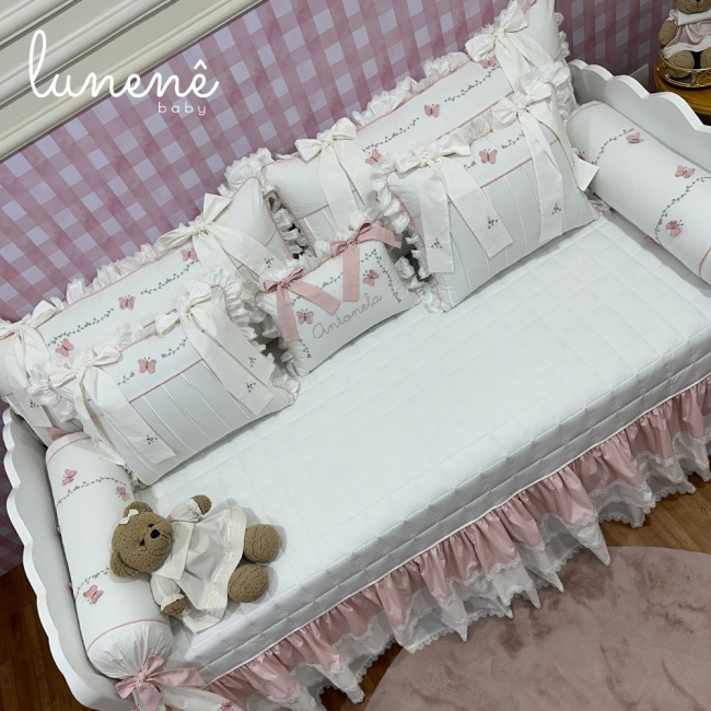 Enxoval de Cama Babá 08 Peças Jardim das Borboletas Antonela 4684