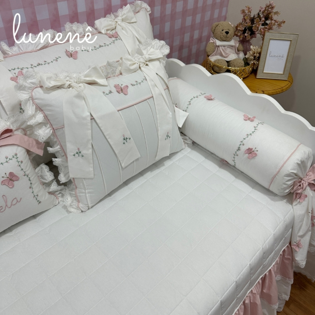 Enxoval de Cama Babá 08 Peças Jardim das Borboletas Antonela 4684