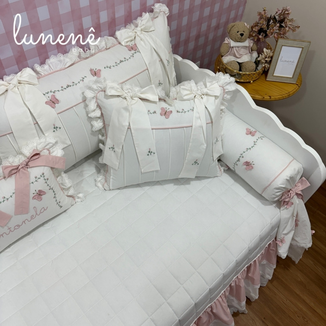 Enxoval de Cama Babá 08 Peças Jardim das Borboletas Antonela 4684