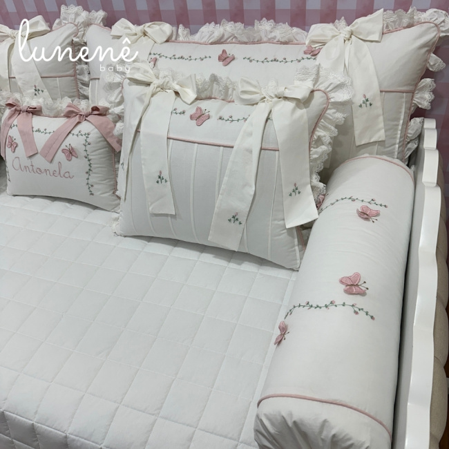 Enxoval de Cama Babá 08 Peças Jardim das Borboletas Antonela 4684