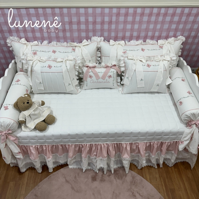 Enxoval de Cama Babá 08 Peças Jardim das Borboletas Antonela 4684
