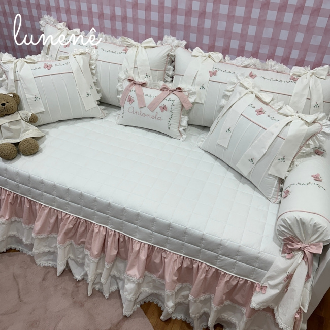 Enxoval de Cama Babá 08 Peças Jardim das Borboletas Antonela 4684