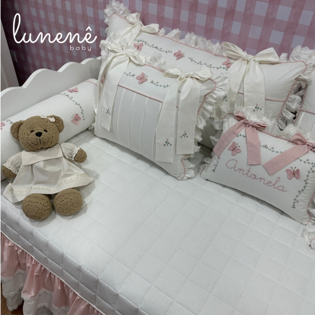 Enxoval de Cama Babá 08 Peças Jardim das Borboletas Antonela 4684