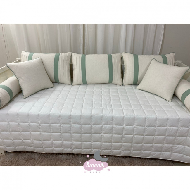 Enxoval de Cama Babá 08 Peças Lucca Baby Linho e 200 Fios