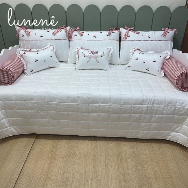 Enxoval de Cama Babá 09 Peças Cerejinha Vermelha 200 Fios 4372