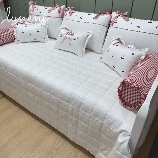 Enxoval de Cama Babá 09 Peças Cerejinha Vermelha 200 Fios 4372