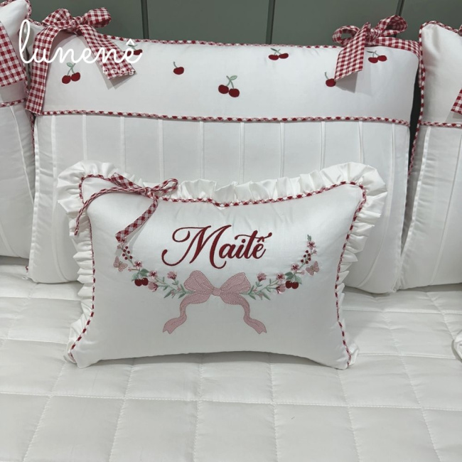 Enxoval de Cama Babá 09 Peças Cerejinha Vermelha 200 Fios 4372