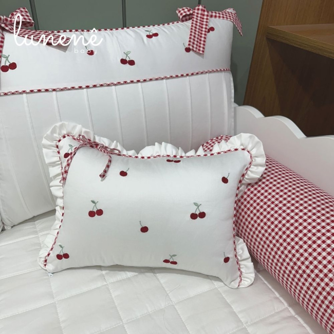 Enxoval de Cama Babá 09 Peças Cerejinha Vermelha 200 Fios 4372