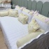 Enxoval de Cama Babá 09 peças com nome Alice 200 Fios 9050