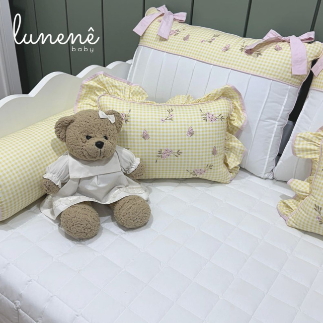 Enxoval de Cama Babá 09 peças Jardim Encantado 200 Fios 4556