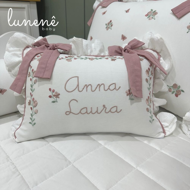 Enxoval de Cama Babá 09 Peças Piquezinho Floral 400 Fios 4528