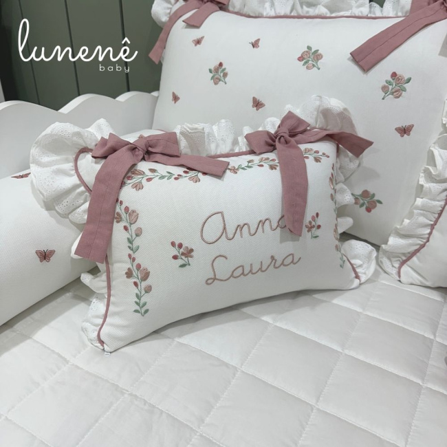 Enxoval de Cama Babá 09 Peças Piquezinho Floral 400 Fios 4528