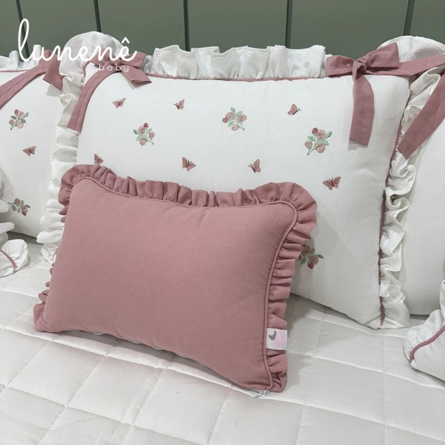 Enxoval de Cama Babá 09 Peças Piquezinho Floral 400 Fios 4528