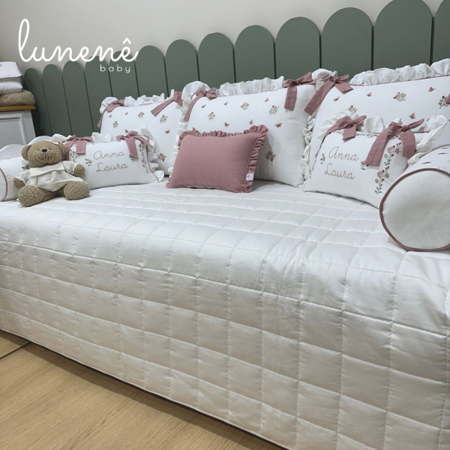Enxoval de Cama Babá 09 Peças Piquezinho Floral 400 Fios 4528