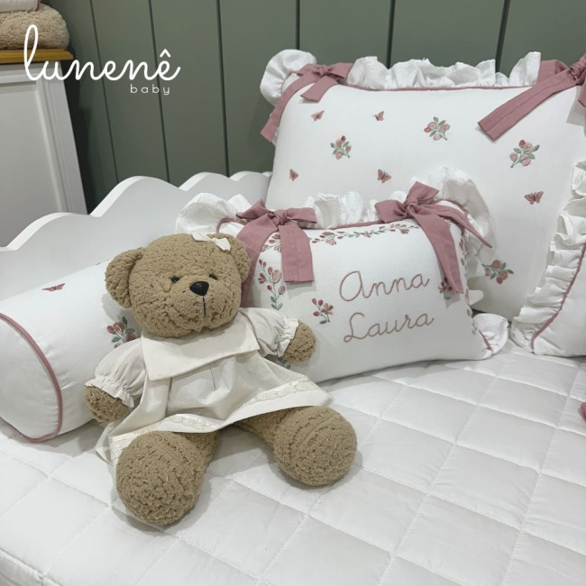 Enxoval de Cama Babá 09 Peças Piquezinho Floral 400 Fios 4528