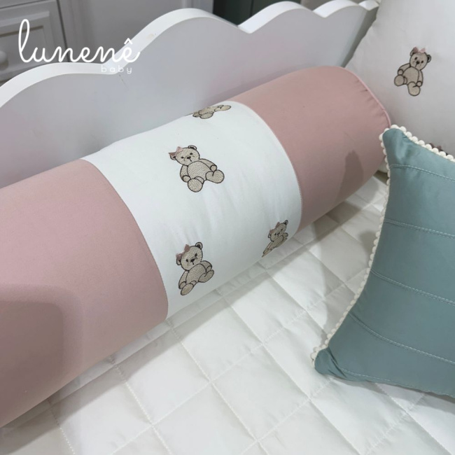 Enxoval de Cama Babá 09 Peças Personalizado Ursinha Izzy 400 Fios 4602
