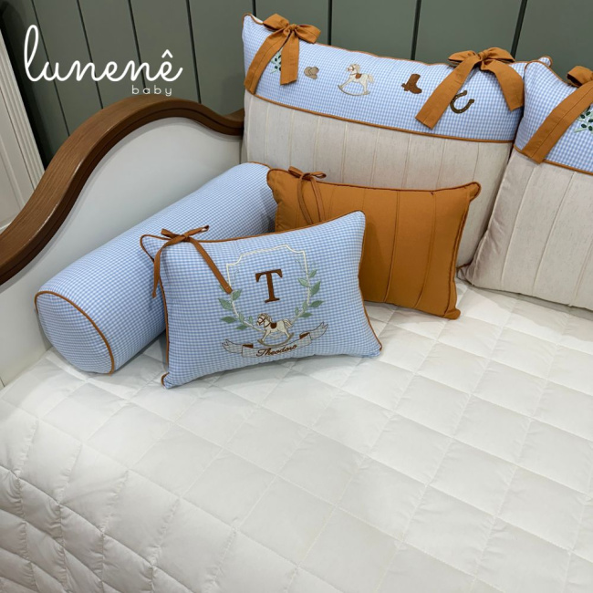 Enxoval de Cama Babá 10 Peças Cavalinho Xadrez & Caramelo 4676