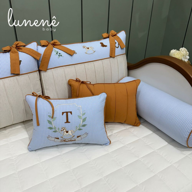 Enxoval de Cama Babá 10 Peças Cavalinho Xadrez & Caramelo 4676