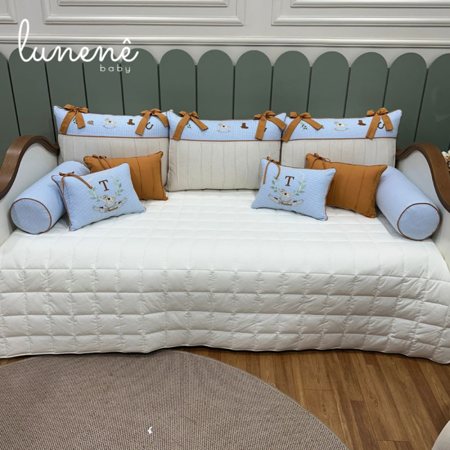 Enxoval de Cama Babá 10 Peças Cavalinho Xadrez & Caramelo 4676