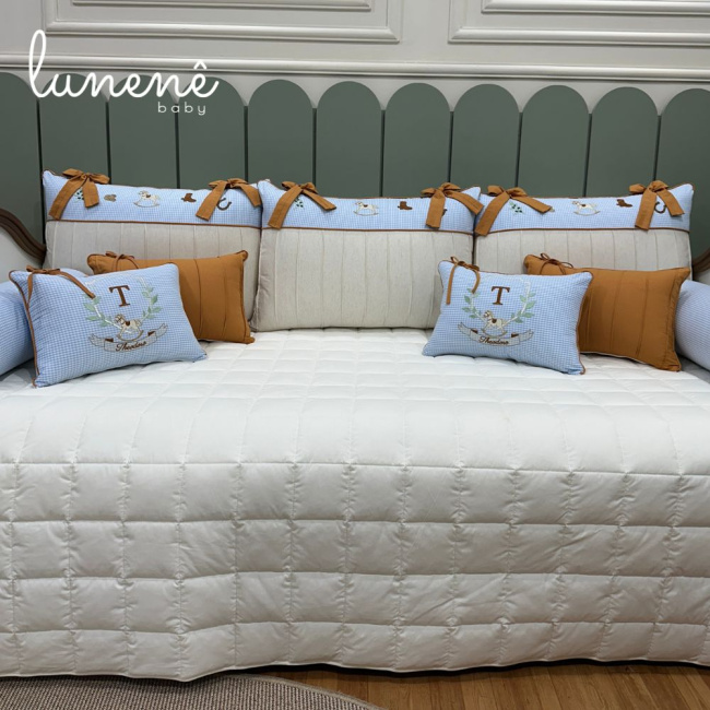 Enxoval de Cama Babá 10 Peças Cavalinho Xadrez & Caramelo 4676