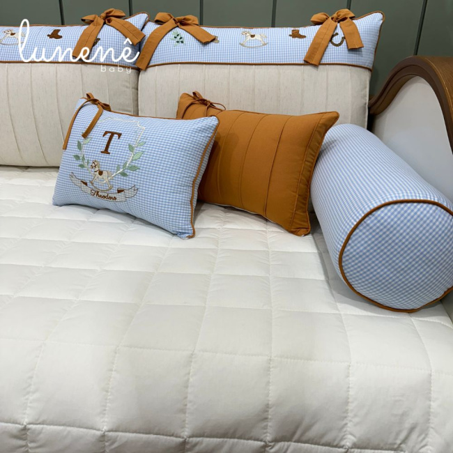 Enxoval de Cama Babá 10 Peças Cavalinho Xadrez & Caramelo 4676