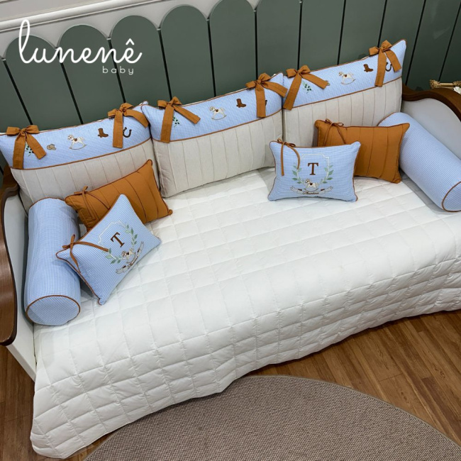 Enxoval de Cama Babá 10 Peças Cavalinho Xadrez & Caramelo 4676