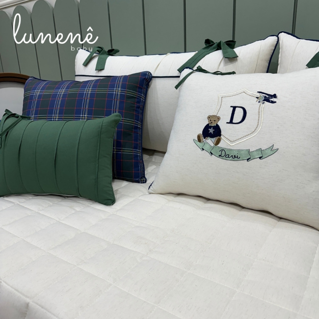 Enxoval de Cama Babá 10 Peças Ursinho Davi Verde 4682