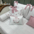 Enxoval de Cama Babá 11 Peças Xadrez Rosa 4695