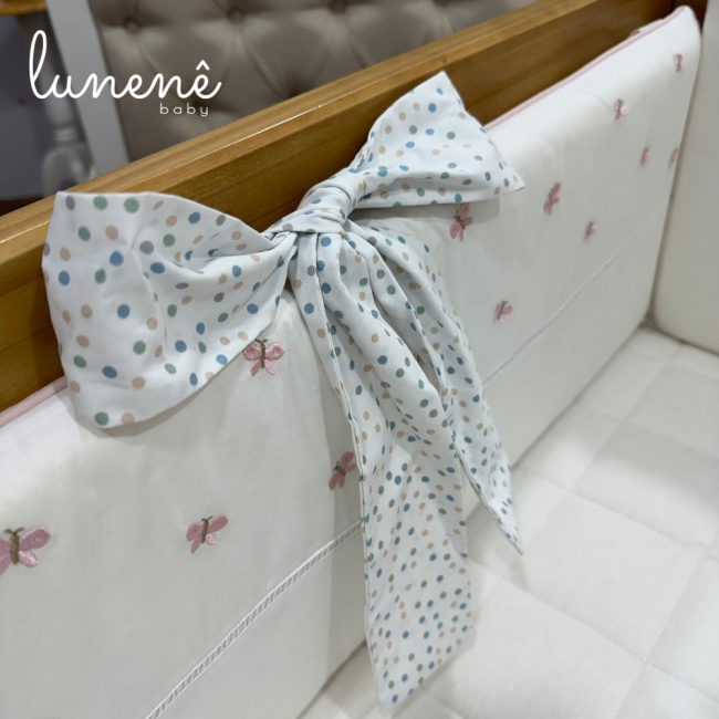 Enxoval de Mini Berço Personalizado 07 Peças Luísa 200 Fios 9587