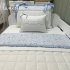 Enxoval de Solteiro 04 Peças Personalizado Doce Jardim Azul 200 Fios 4600