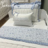 Enxoval de Solteiro 04 Peças Personalizado Doce Jardim Azul 200 Fios 4600