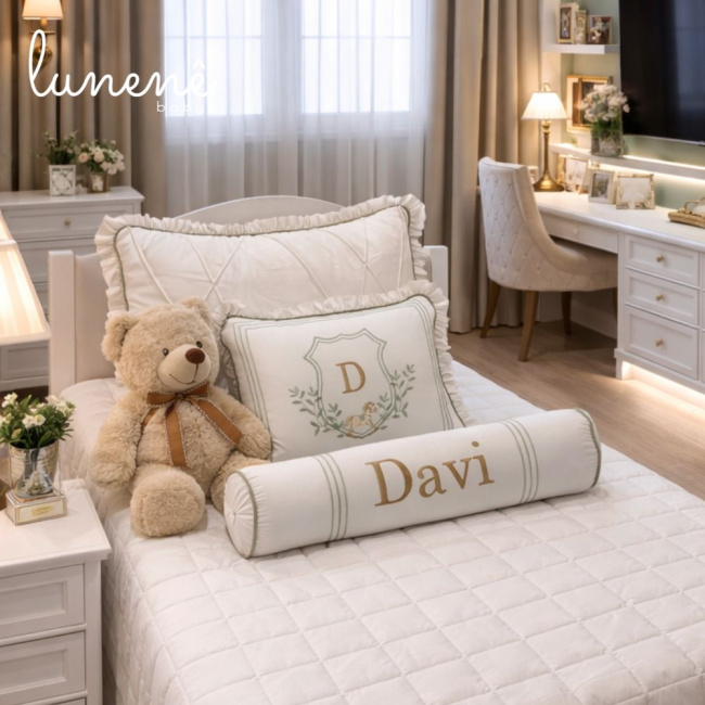 Enxoval de Solteiro Personalizado 04 Peças Cavalinho Brasão Baby 400 Fios 4529