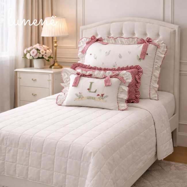 Enxoval de Solteiro Personalizado 04 Peças Personale Baby Cogumelo 200 Fios 4555