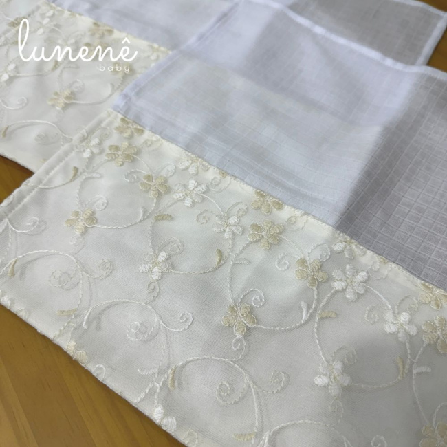 Fralda para Boca 03 Peças Basic Baby Floral Bege