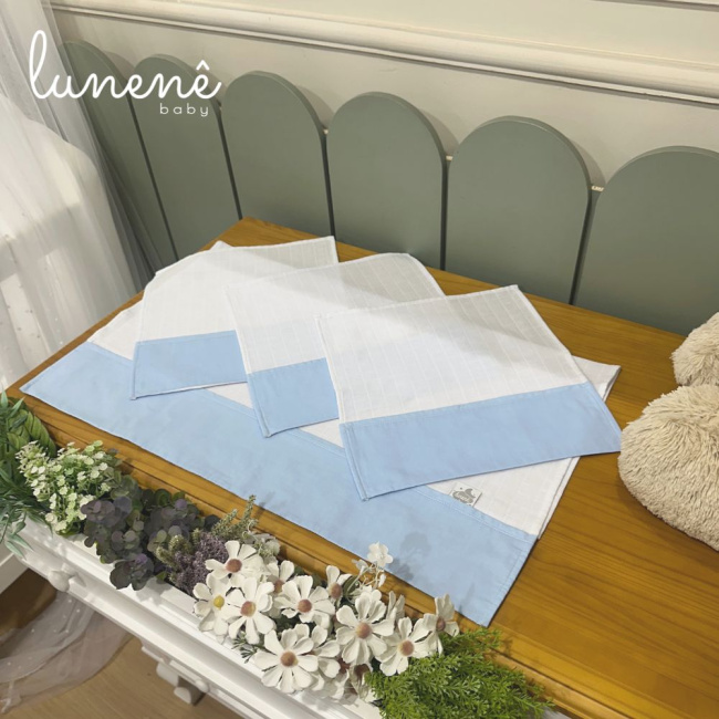 Fralda para Boca 04 Peças Basic Baby Azul