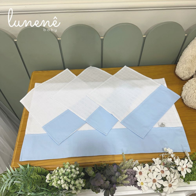 Fralda para Boca 04 Peças Basic Baby Azul