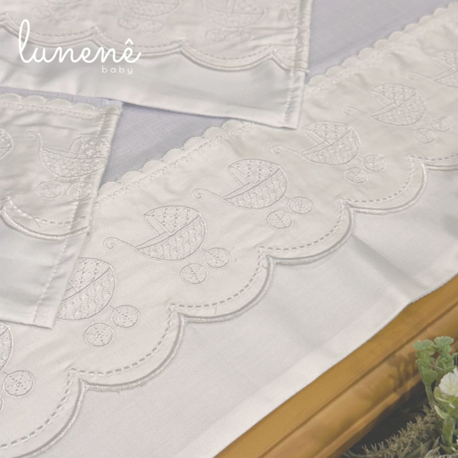 Fralda para Boca 04 Peças Basic Baby Carrinho Branco