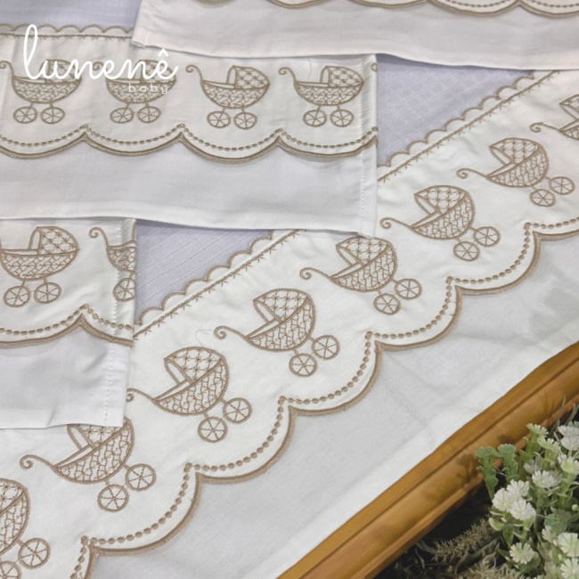 Fralda para Boca 04 Peças Basic Baby Carrinho Caqui