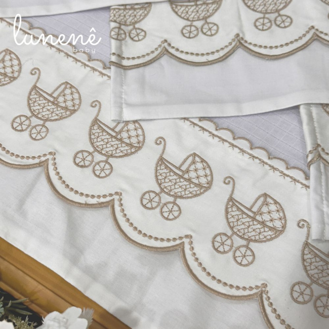 Fralda para Boca 04 Peças Basic Baby Carrinho Caqui