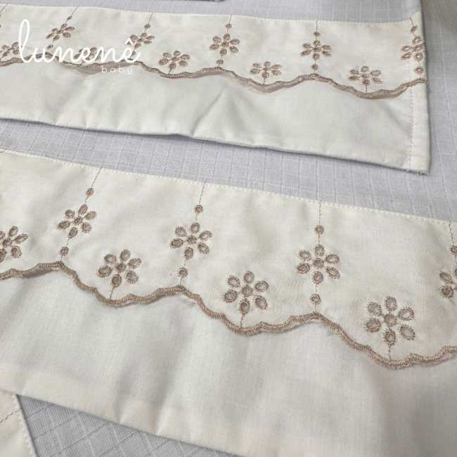 Fralda para Boca 04 Peças Basic Baby Flor Bege