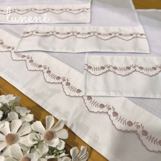 Fralda para Boca 04 Peças Basic Baby Flor Terracota