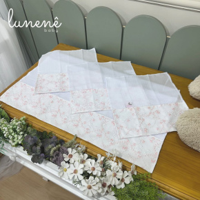 Fralda para Boca 04 Peças Basic Baby Floral Rosa