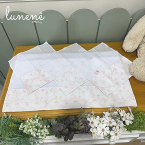 Fralda para Boca 04 Peças Basic Baby Floral Rosa