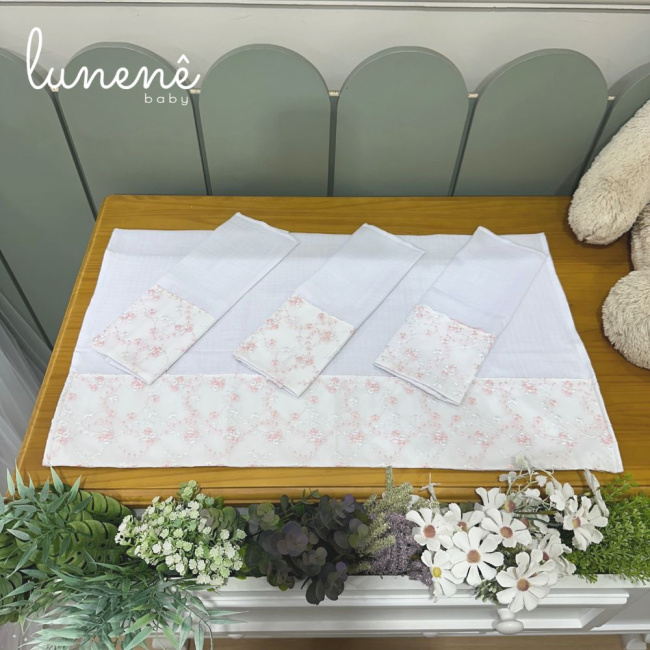 Fralda para Boca 04 Peças Basic Baby Floral