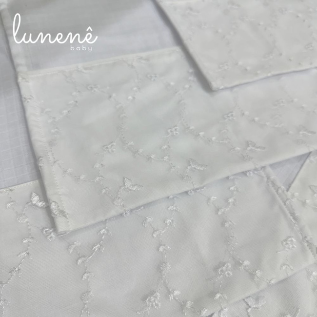 Fralda para Boca 04 Peças Basic Baby Floral Branco