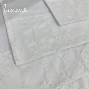 Fralda para Boca 04 Peças Basic Baby Floral Branco