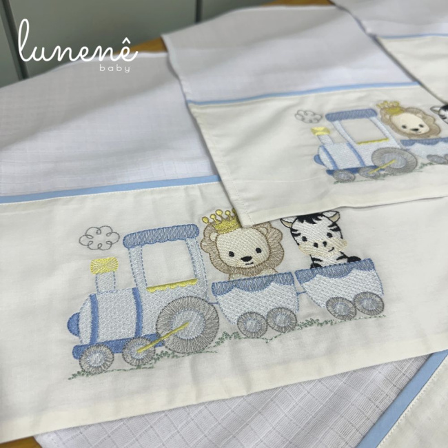 Fralda para Boca 04 Peças Basic Baby Trenzinho