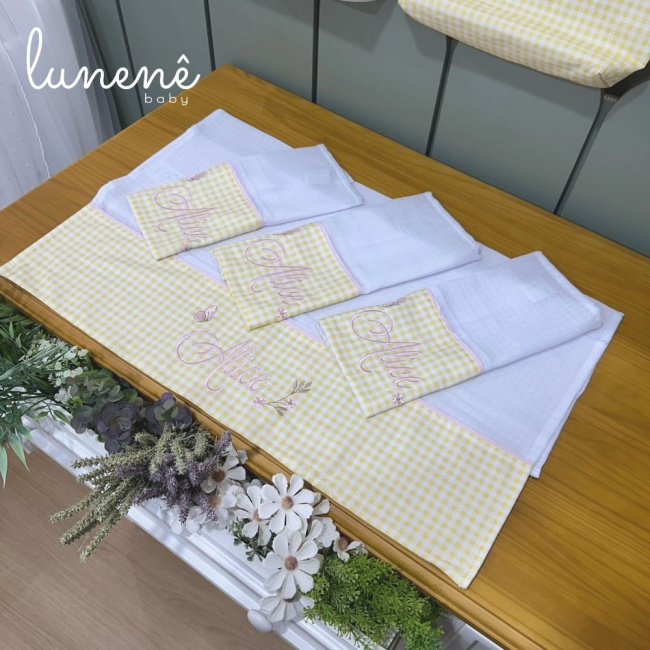 Fralda para Boca 04 Peças Jardim Encantado 200 Fios 4556